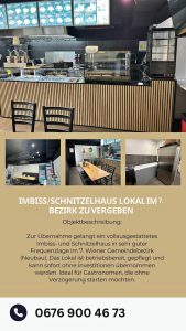 Имбис / Schnitzelhaus в 1070 Вена — готовый бизнес